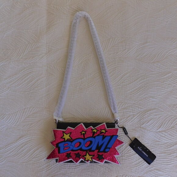NWT Dolce & Gabbana leather Fourth of July Boom Fireworks clutch shoulder bag - Picture 3 of 16